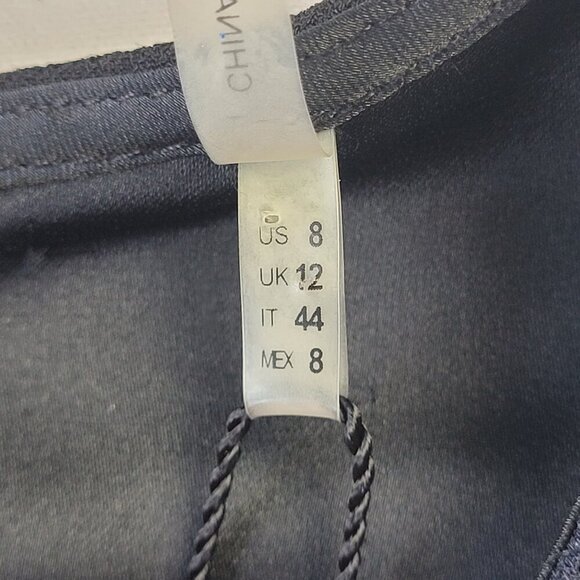 NWT E. Tahari black with navy detail sleeveless midi sheath dress size 8 - Picture 12 of 15